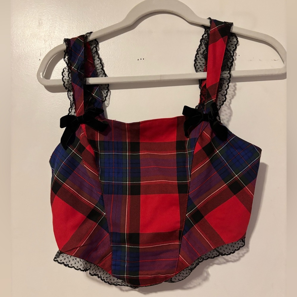 Kimchi Blue Perfectly Precious Plaid Bustier Top - Picture 5 of 7